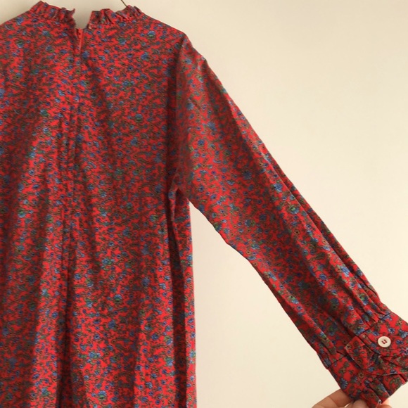 Vintage Red + Blue Flowered Frock - Picture 8 of 9